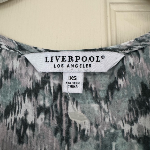 Liverpool Teal and White Abstract Blouse - Picture 5 of 5